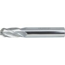 Carbide Micrograin 4 Flute Plain Shank Ball Nosed Slot Drills - Regular Series - Metric