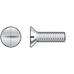 Machine Screw, Metric - A2 Stainless - Slotted Countersunk Head - DIN 963
