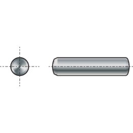 Parallel Pin, Metric - Steel - Hardenerd Tolerance - Zone - h6 - 60  2HRc - (Dowel Pin) - Plain - DIN 6325
