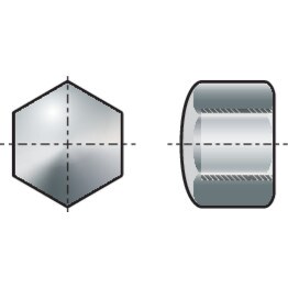 Hexagon Cap Nut, Metric - A1 Stainless  - Low Type - Grade 50 - DIN 917