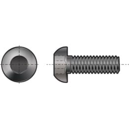 Qty 5 Button Head Socket 3//8/" UNC x 3//4/" Plain Screw 10.9 Grade BSW Black