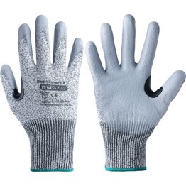 Cut Resistant Gloves, PU Coated, Grey