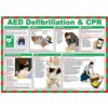 Aed Defibrillation & CPR Safety Poster Laminated (590 x 420mm)