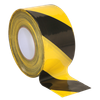 Hazard Warning Barrier Tape 80mm x 100m Black/Yellow Non-adhesive