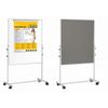 Mobile Duo Melamine Non Magnetic Whiteboard/Grey Felt Noticeboard Easel 700x1200mm