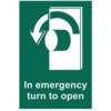 In Emergency Turn to Open (Left) - Sav (100 X 150MM)