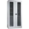 Equipment And Cleaning Cupboard, Width 1000mm, Vision Panel Doors/2 Shelf Boxes, Light Grey