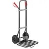 Sack Truck - Black - Parcel Footplate WxD 430 X 450mm, Black, Pneumatic Tyres