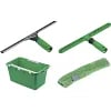 Glass Cleaning Set, Window Wiper, Holder, Microfibre Cover, Bucket 18 L