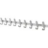 Coat Rail, 9 Coat Hooks, HxWxD 130 X 1080 X 60mm, Pack Of 1, Hook Colour Silver