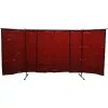 Mobile Welding Protection Screen - 3-part Model - With Welding Protection Film, Red