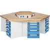 Group Workbench, 6 Workstations, With Power Block, Height 890mm