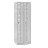 Perforated Sheet Steel Locker - Width 600mm - 2 Compartments, For Padlock, Light Grey Doors