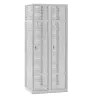 Perforated Sheet Steel Locker - Width 800mm - 2 Compartments, For Padlock, Light Grey Doors