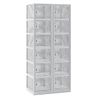 Perforated Sheet Steel Locker - Width 800mm - 12 Compartments, For Padlock, Light Grey Doors