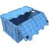 Polypropylene Folding Box, Capacity 60 L, With Hinged Lid, Blue, Stackable