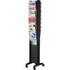 Brochure Display Stand, Mobile, 16 Lockers, HxWxD 1675 X 300 X 385mm, Black