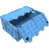 Polypropylene Folding Box, Capacity 49 L, With Hinged Lid, Blue