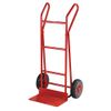 Flat Toe Plate Sack Trucks - With Straight Crossbars, on Puncture Proof Wheels