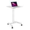 Mobile Sit/Stand Variable Height Trolley Workstation with Pneumatic Pedal Adjustment - White