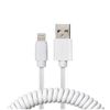 Lightning Connector To Usb-A Coiled Curly Cable Extending To 0.5m White
