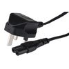 Power Lead Iec C7 Fig 8 2 Pin Plug To Uk 3 Pin Plug 2m 10amp Fuse