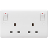13A 2G Dp Switched Socket W/Outboard Rockers 230V IP20 - CU9001