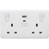 Knightsbridge 13A 2G Switched Socket with Outboard Rockers and Dual Usb (A+C) QC18W/PD45W - CU9003