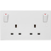 13A 2G Dp Switched Socket W/Outboard Rockers 230V IP20 - SN9001