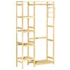 Coat Rack Bamboo Garment Rack W/Storage Shelf, Hanging Rail and Side Hooks
