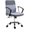 Office Chair Linen Fabric Swivel Desk Chair Home Study Rocker with Wheels, Grey