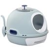 Cat Litter Box Pet Toilet with Scoop Enclosed Drawer Skylight Easy to Clean