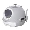 Cat Litter Box Pet Toilet with Litter Scoop Enclosed Drawer Skylight Grey