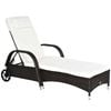 Adjustable Rattan Sun Lounger Outdoor Recliner Chair w/Cushion Garden Pool862-005V01BN