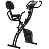 2-in-1 Folding Exercise Bike Upright Cycling Magnetic w/Resistant Band Black