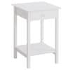 Wooden Bedside Table Cabinet W/Drawer Shelf Storage End Side White Night Stand