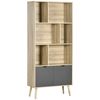 Modern Bookcase with 6 Open Shelves and Storage Cabinet for Study Living Room