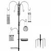 Bird Feeding Station Kit Wild Bird Feeder Pole w/6 Hooks 4 Hanging Feeders