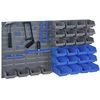 44 Piece On-Wall Garage DIY Storage Unit with 28 Cubes 10 Hooks 2 Boards Blue