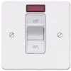 Switch 1 Gang DP Neon 32A Brushed Stainless Steel Black Inserts - K14305BSSB