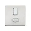 Connect Unit DP Switched FSD 13A Brushed Stainless Steel White Inserts