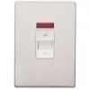 Switch 1 Gang DP Neon 50A Brushed Stainless Steel Black Inserts