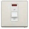 Switch 1 Gang DP Neon 32A Brushed Stainless Steel White Inserts