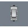 Grid Switch 2 Way SP Push 10A Lacquered Brushed Stainless Steel White