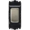 Grid Switch 1 Way DP 10A Lacquered Brushed Steel Black Inserts