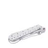 4 Gang 13A Trailing Socket Un-switched 5M Lead White