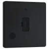 Evolve Matt Black Unswitched 13A Spur+power Led+fle x