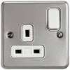 Socket 1G Switched Double Pole Dual Earth 13A Aluminium