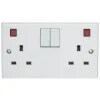 Socket 2 Gang SP Switched Neon 13A White