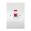 Switch DP Neon Flush 45A Brushed Stainless Steel White Inserts